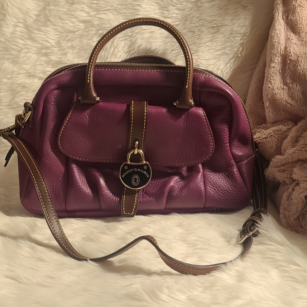 Dooney & Bourke purple leather satchel bag
